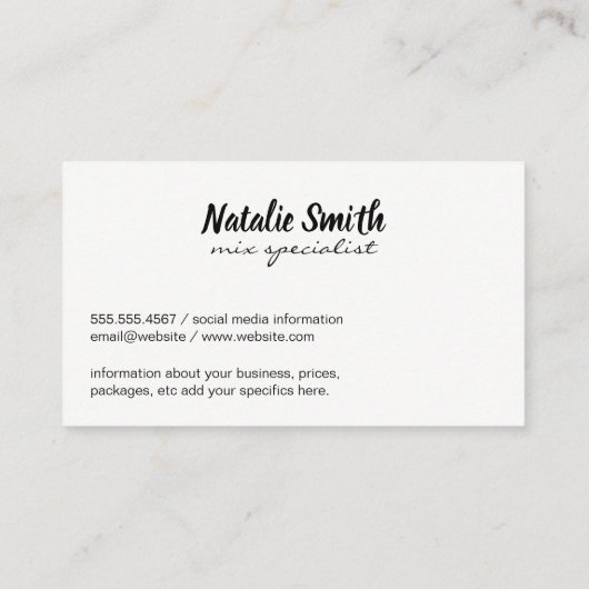 Schnapsgläser | Barkeeper Visitenkarte (Rückseite)