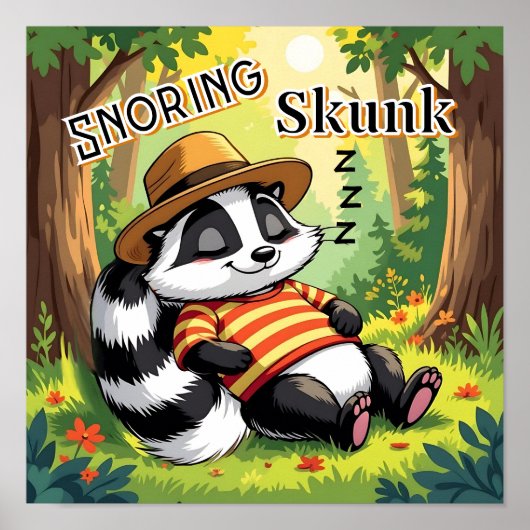 Schnarchen | Niedlicher Cartoon Kids Kinderzimmer Poster (Vorne)