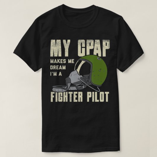 Schnarchen von CPAP als Pilot-Maske lustiges Gesch T-Shirt (Design vorne)