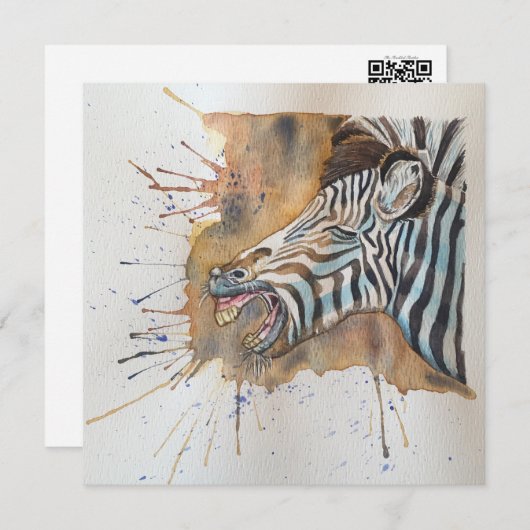 Schnarchen Zebra Postcard Style Notecard Dankeskarte (Vorne/Hinten)