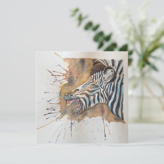Schnarchen Zebra Postcard Style Notecard Dankeskarte (Stehend Vorderseite)