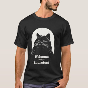 Schnarchfest Verärgerte Katze Arbeitsplatz Student T-Shirt