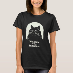 Schnarchfest Verärgerte Katze Arbeitsplatz Student T-Shirt