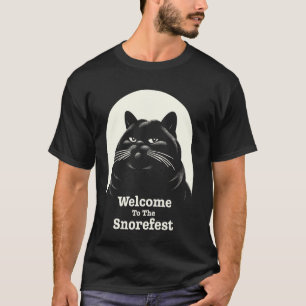 Schnarchfest Verärgerte Katze Arbeitsplatz Student T-Shirt