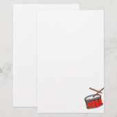 Schnarrtrommel-Rot Briefpapier (Vorne/Hinten)