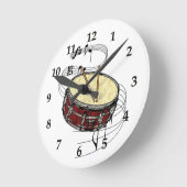 Schnarrtrommel Runde Wanduhr (Winkel)