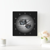 Schnarrtrommeln ~ 3-D Noten ~Silver u. Quadratische Wanduhr (Zuhause)