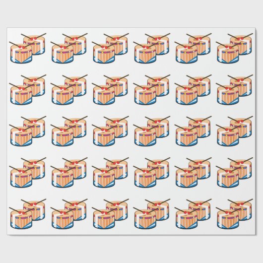 Schnarrtrommeln Geschenkpapier (Flach)