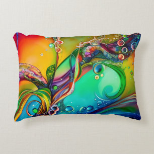 Schnauze! Farbige Bläschen Abstrakt Dekokissen