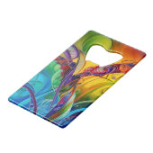 Schnauze! Farbige Bläschen Abstrakt Geldbeutel Flaschenöffner (Rückseite Schrägansicht)