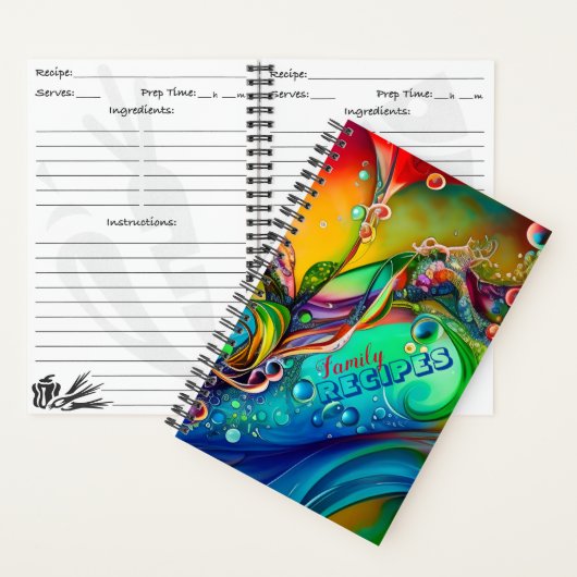 Schnauze! Farbige Bläschen Abstrakt Rezepte Notizblock (Innen)