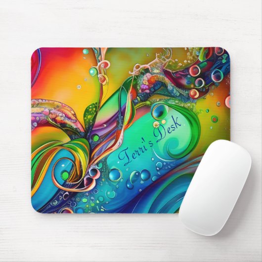 Schnauze! Farbige Blasen Abstrakt personalisieren Mousepad (Mit Mouse)