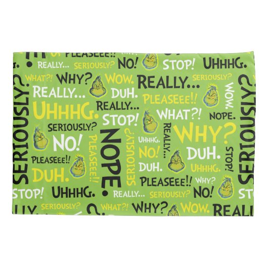 Schnauze| Grinch Schnick Phrase Pattern Kissenbezug (Rückseite-Links)