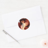 Schnauzer 1N - sitzender Engel Runder Aufkleber (Umschlag)