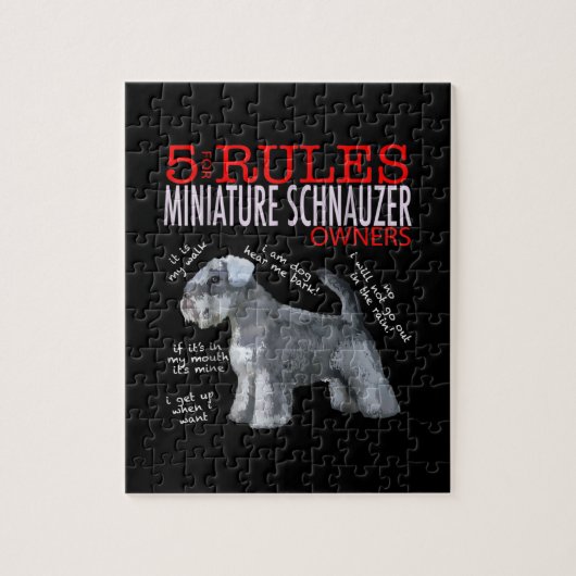 Schnauzer | 5 Regeln für die Eigentümer von Miniat Puzzle (Vertikal)
