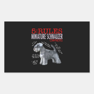 Schnauzer 5 Vorschriften für Inhaber von Kleinst Rechteckiger Aufkleber