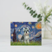Schnauzer 8cr - Starry Night Postkarte (Stehend Vorderseite)