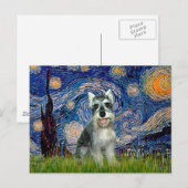 Schnauzer 8cr - Starry Night Postkarte (Vorne/Hinten)