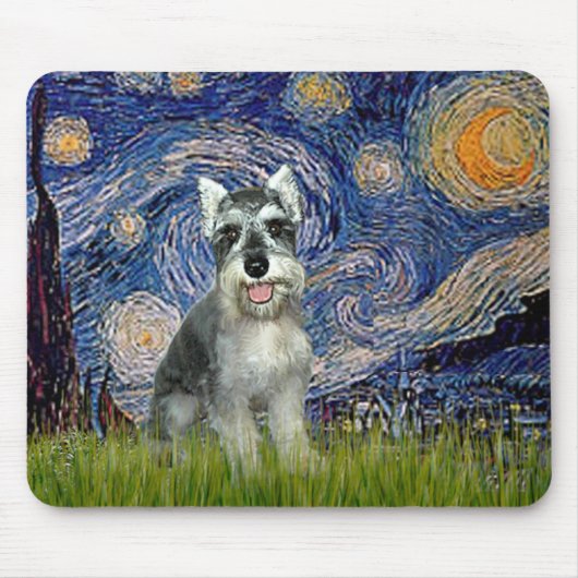 Schnauzer 8cr - Sternennacht Mousepad (Vorne)