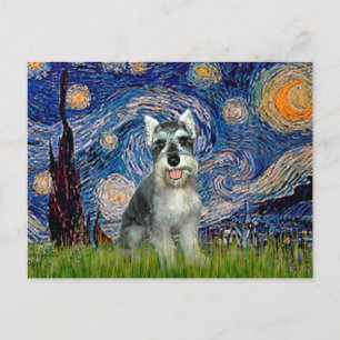 Schnauzer 8cr - Sternennacht Postkarte