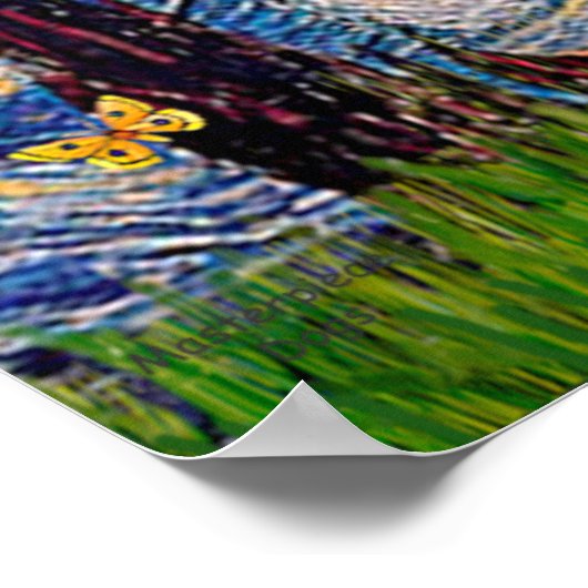 Schnauzer 9 - Starry Night Poster (Ecke)