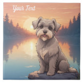 Schnauzer am See Fliese (Vorderseite)