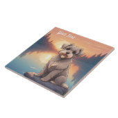 Schnauzer am See Fliese (Seite)