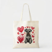Schnauzer and Hearts Tote Bag Tragetasche (Vorne)