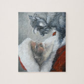 Schnauzer and Santa Claus Pet Dog Art Puzzle (Vertikal)