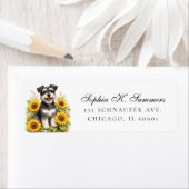 Schnauzer and Sunflowers Personalized Address (Insitu)