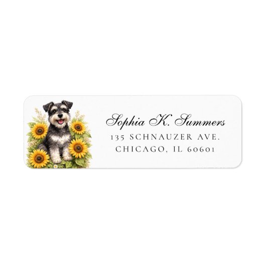Schnauzer and Sunflowers Personalized Address (Vorne)