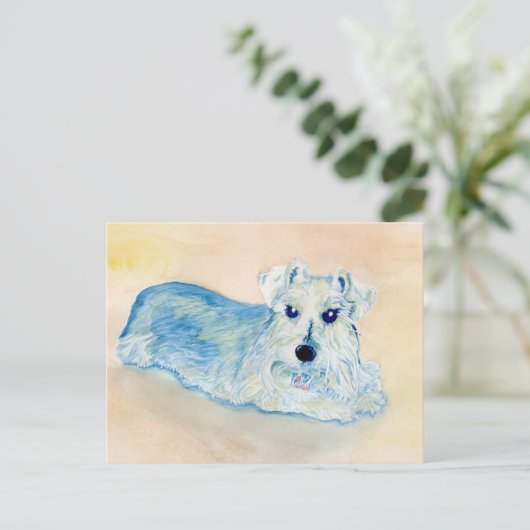 Schnauzer Andy Postkarte (Stehend Vorderseite)