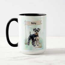 Schnauzer Aquarell personalisierter Hund