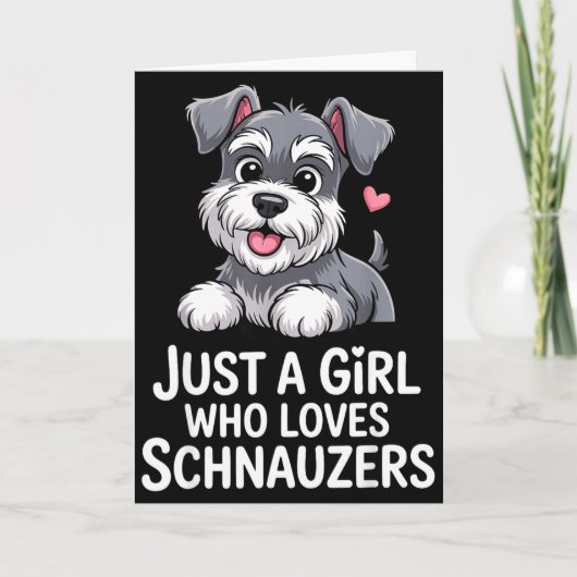 Schnauzer Art For Women Girls Kids Mini Schnauzer Karte (Vorderseite)