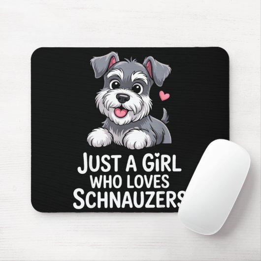 Schnauzer Art For Women Girls Kids Mini Schnauzer Mousepad (Mit Mouse)