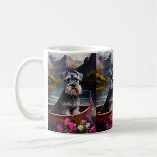 Schnauzer auf einem Paddel: Ein landschaftliches A Kaffeetasse