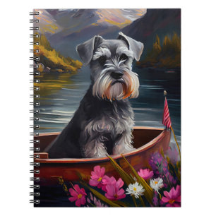Schnauzer auf einem Paddel: Ein landschaftliches A Notizblock
