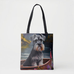Schnauzer auf einem Paddel: Ein landschaftliches A Tasche