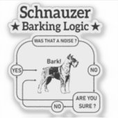 Schnauzer Barking Logic Cool Dog Pet Lover Sarcasm Aufkleber (Vorderseite)