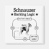 Schnauzer Barking Logic Cool Dog Pet Lover Sarcasm Magnet (Vorne)