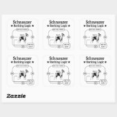 Schnauzer Barking Logic Cool Dog Pet Lover Sarcasm Quadratischer Aufkleber (Blatt)