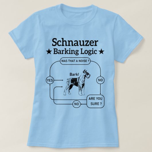 Schnauzer Barking Logic Cool Dog Pet Lover Sarcasm T-Shirt (Design vorne)