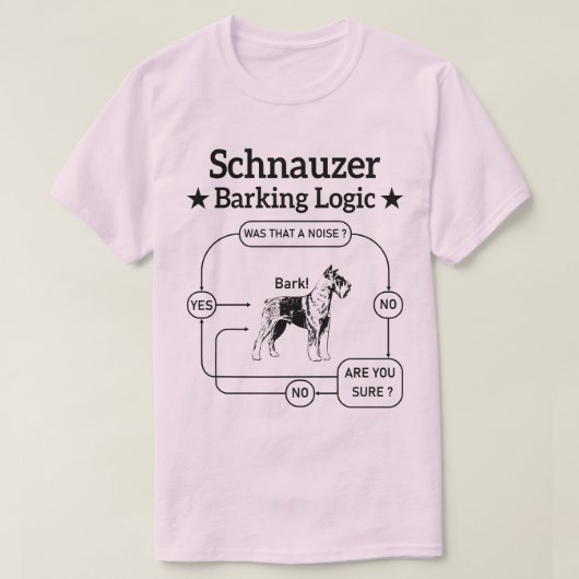 Schnauzer Barking Logic Cool Dog Pet Lover Sarcasm T-Shirt (Design vorne)