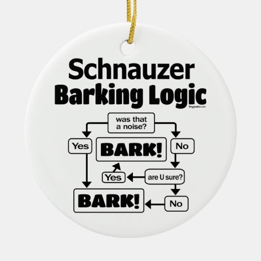 Schnauzer Barking Logic Keramik Ornament (Vorne)