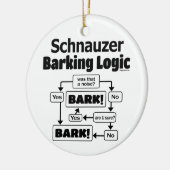 Schnauzer Barking Logic Keramik Ornament (Links)