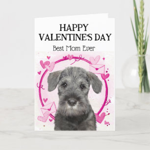 Schnauzer Beste Mama Benutzerdefinierter Valentins Feiertagskarte