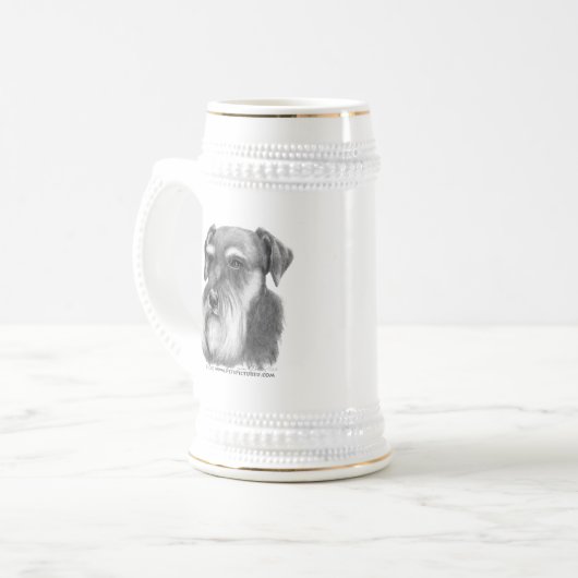 Schnauzer Bierglas (Vorderseite Links)