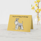 Schnauzer Birthday Card Karte (Gelbe Blume)