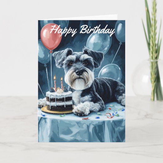 Schnauzer Birthday Karte (Vorderseite)