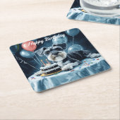 Schnauzer Birthday Rechteckiger Pappuntersetzer (angewinkelt)